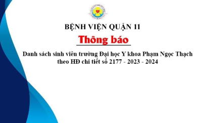 Danh sách sinh viên trường Đại học Y khoa Phạm Ngọc Thạch theo HĐ chi tiết số 2177 - 2023 - 2024
